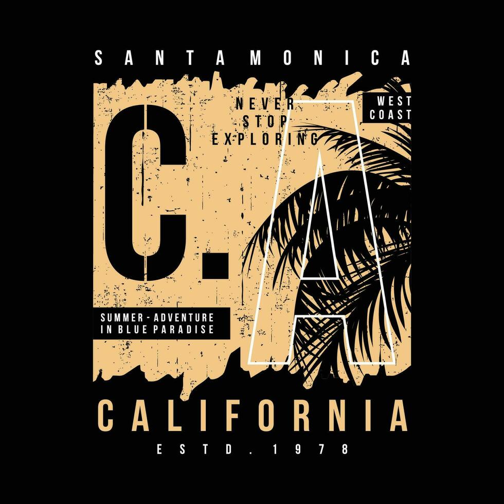 Santa Monica Kalifornien Grafik Design, Typografie Vektor Illustration, modern Stil, zum drucken t Hemd