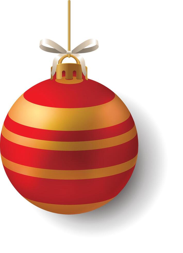 Weihnachten Ball Neu Jahre Vorabend Flitter Schmuck, Christbaumkugel rot Gold vektor