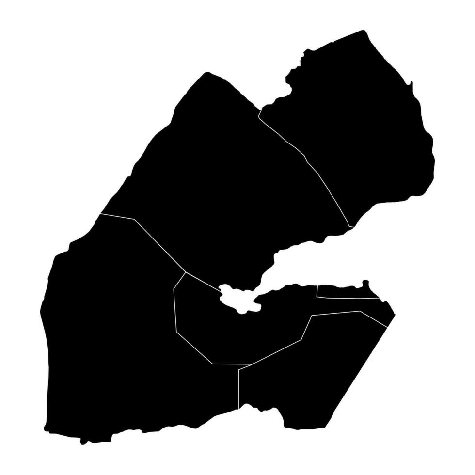 djibouti Karta med administrativ divisioner. vektor illustration.