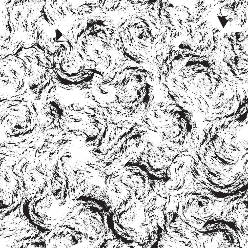 abstrakt virvla runt rader och prickar sömlös mönster. trendig texturerad skriva ut med virvla runt rader. konstnärlig eleganta vektor sömlös bakgrund design. kaotisk bläck borsta krusning stämpel dekorativ textur.