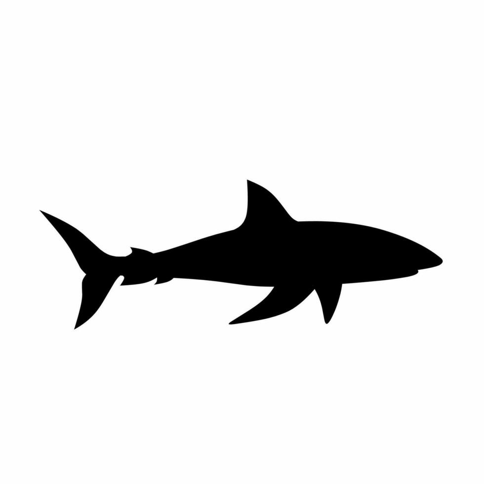 haj silhuett ikon vektor. haj silhuett kan vara Begagnade som ikon, symbol eller tecken. haj ikon vektor för design av hav, undervattenskablar eller marin