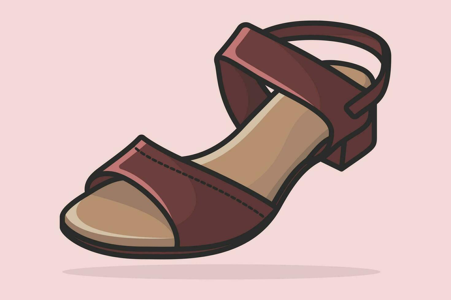 eleganta damer sandal sko för mode vektor illustration. skönhet mode objekt ikon begrepp. elegant damer ljus läder Skodon sandal vektor design.