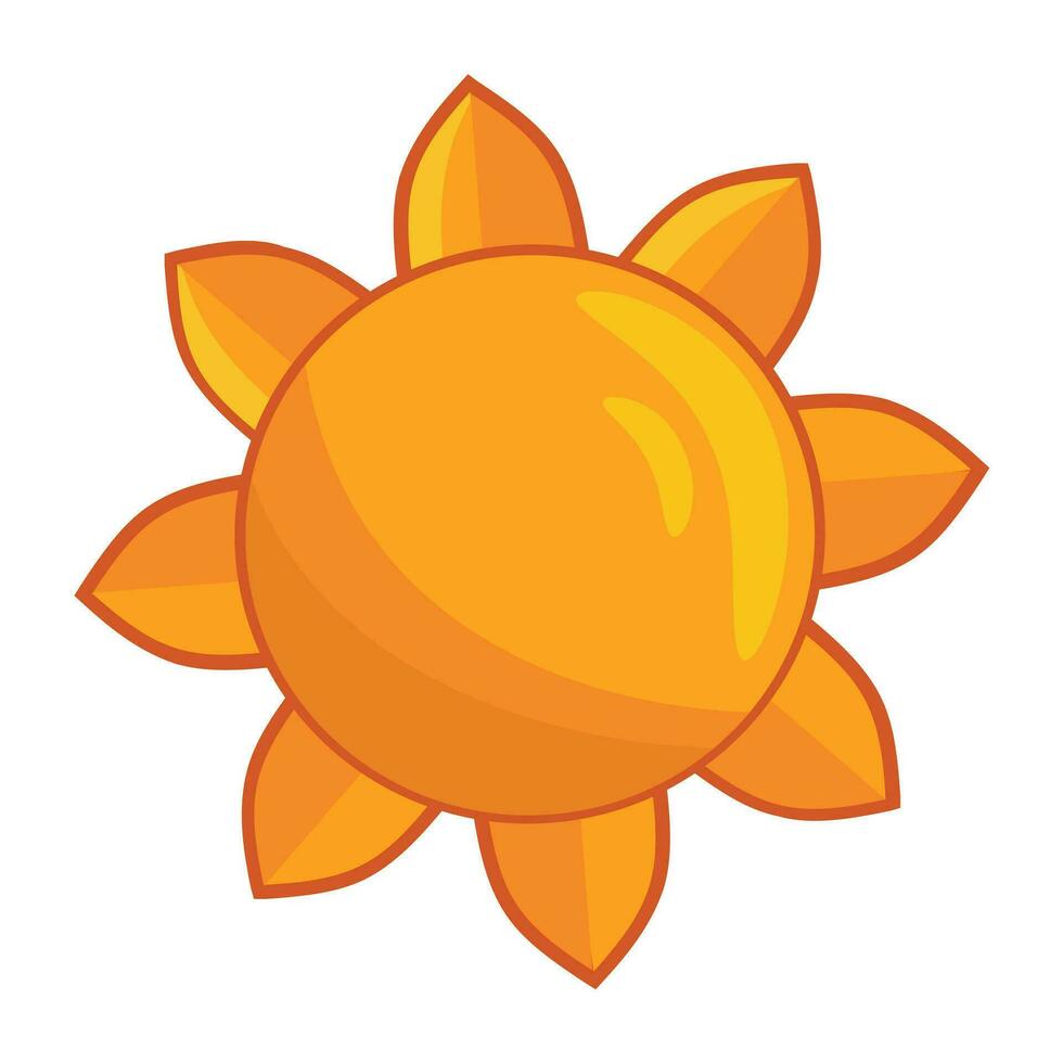 Sonne Symbol Karikatur isoliert auf Weiß Hintergrund. Sommer- Symbol Vektor Illustration Grafik Design
