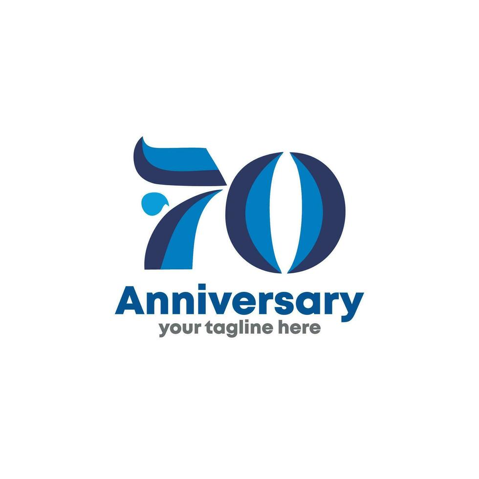 siffra 70 logotyp ikon design, 70:e födelsedag logotyp siffra, 70:e årsdag. vektor