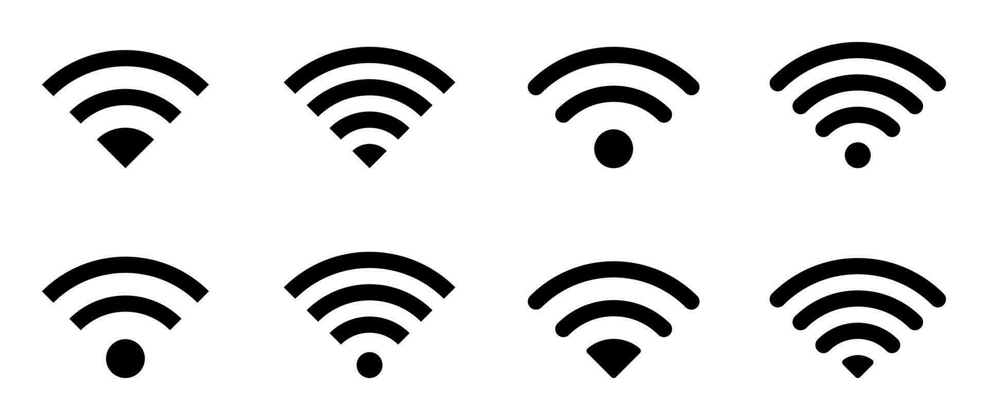 Internet Symbole W-lan Symbol Satz. Vektor isoliert auf Weiß Hintergrund. Design zum Anwendung, Netz.