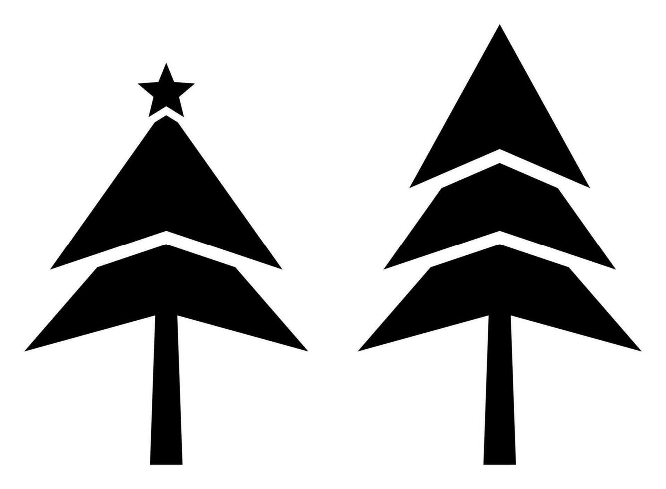 Silhouette Stil Weihnachten Baum Symbol. Vektor isoliert auf Weiß Hintergrund.