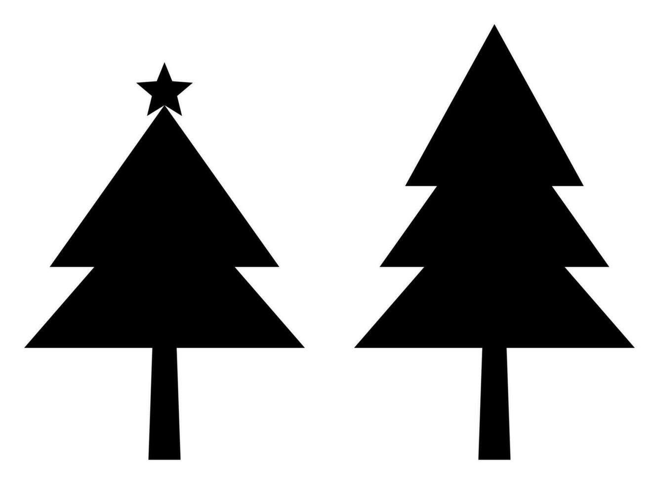 Silhouette Stil Weihnachten Baum Symbol. Vektor isoliert auf Weiß Hintergrund.