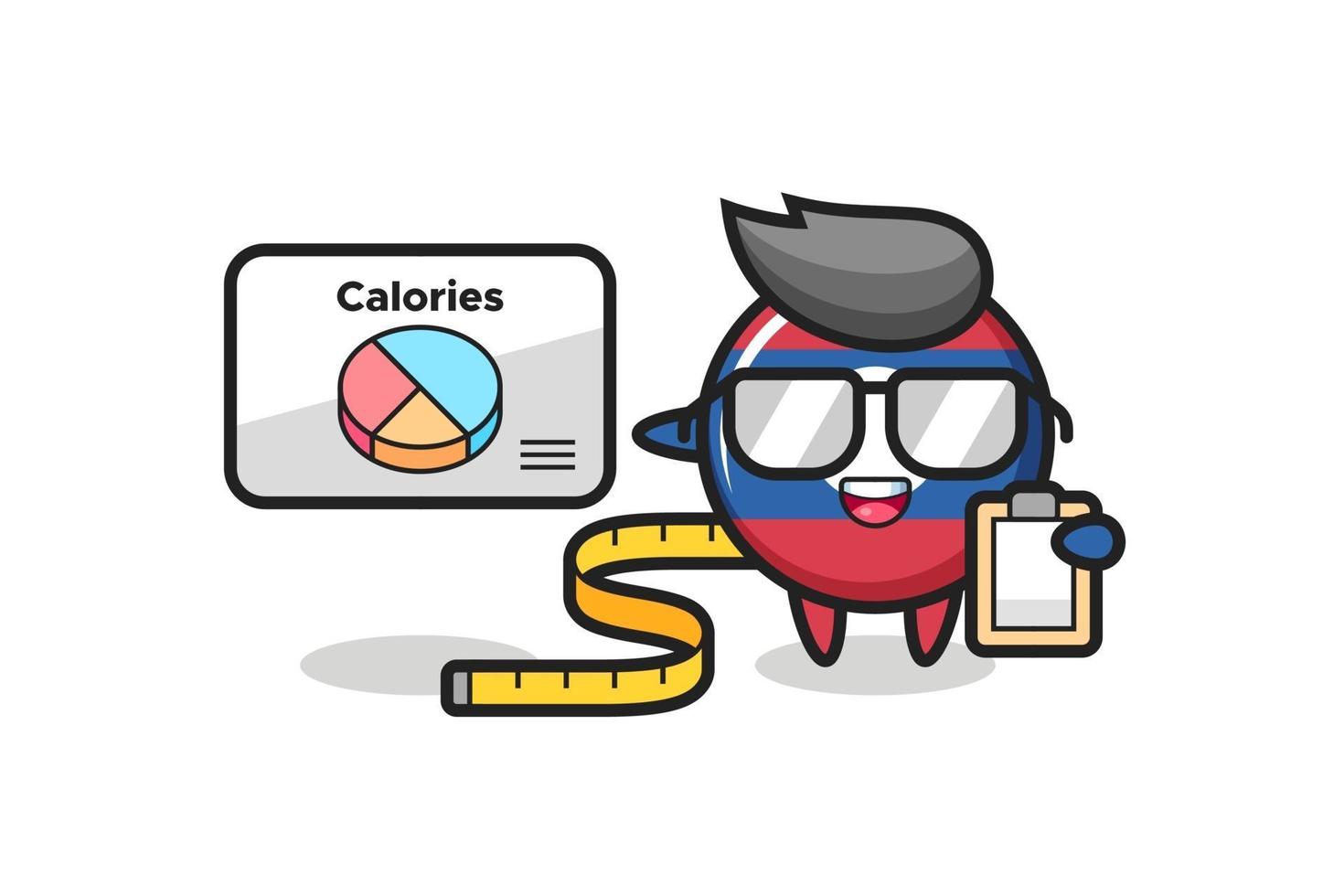 illustration av laos flagg emblem maskot som dietist vektor