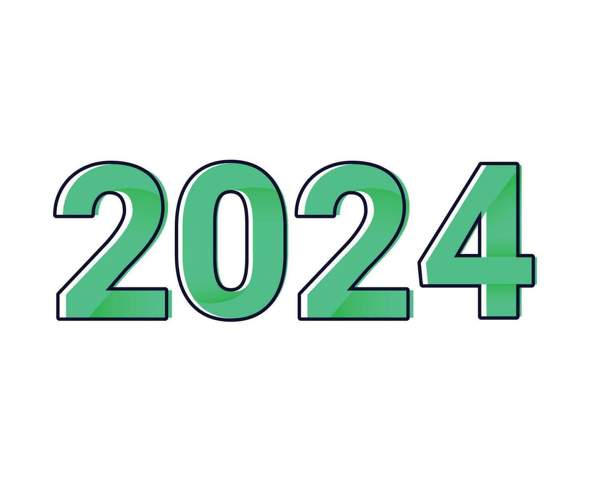 2024 ny år abstrakt blå och grön grafisk design Semester vektor logotyp symbol illustration