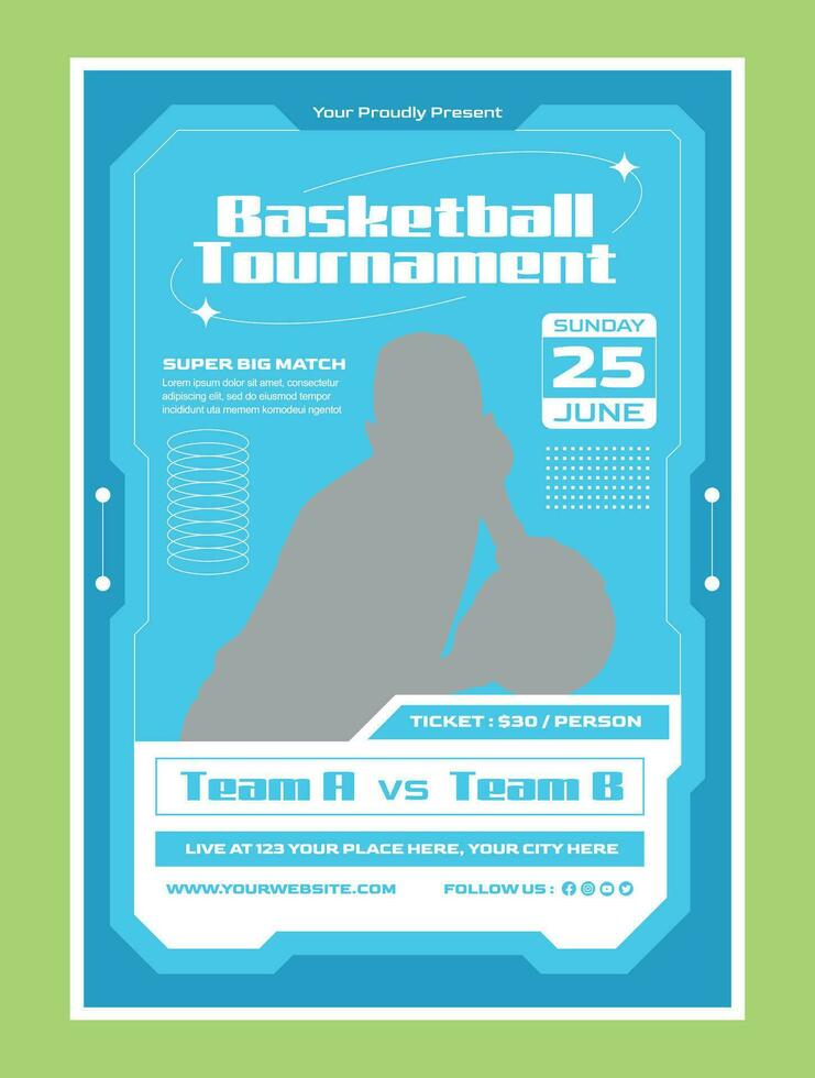 Flyer zum Basketballturnier vektor