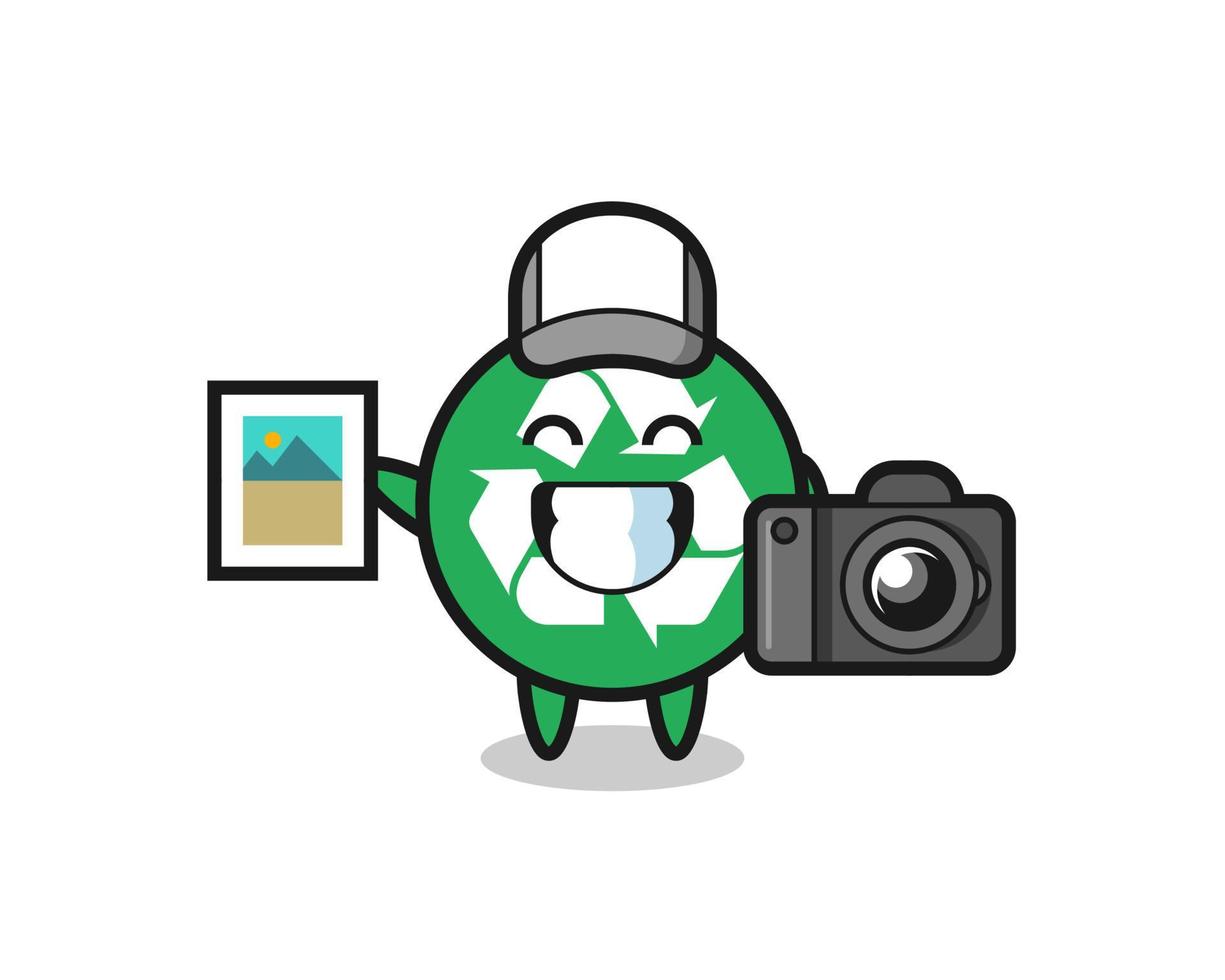 Charakterillustration des Recyclings als Fotograf vektor