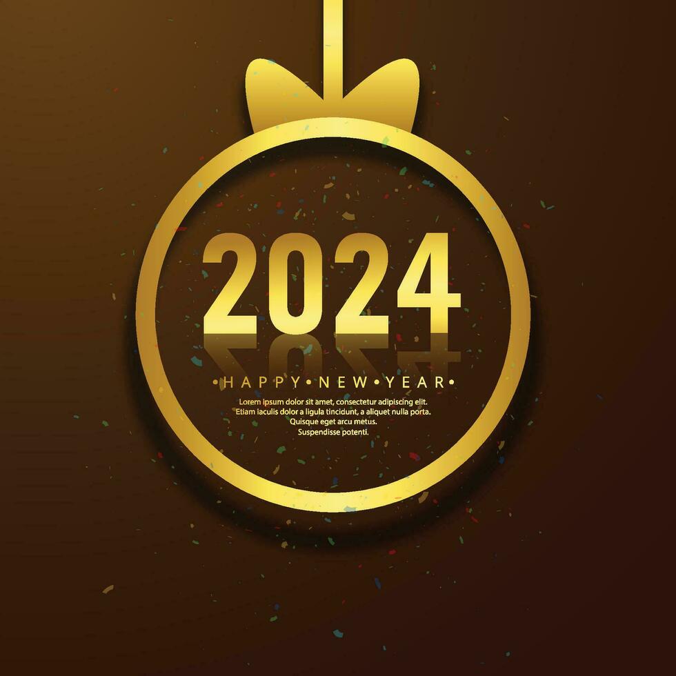 elegant 2024 firande kort festival bakgrund vektor