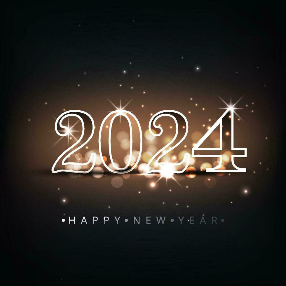 hälsning Lycklig ny år 2024 bakgrund vektor