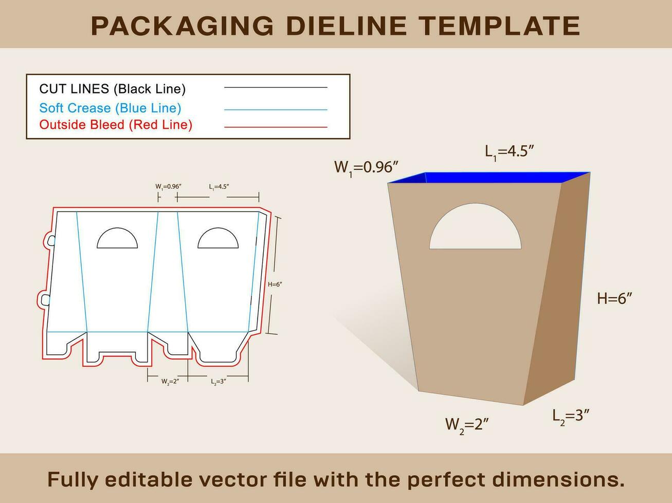 groß Geschenk Kasten, Lager Box Dieline Vorlage vektor