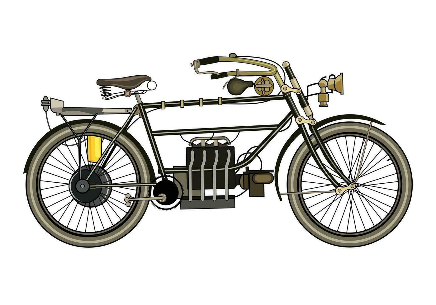 Jahrgang Motor- Fahrrad Vektor zum Hintergrund Design.