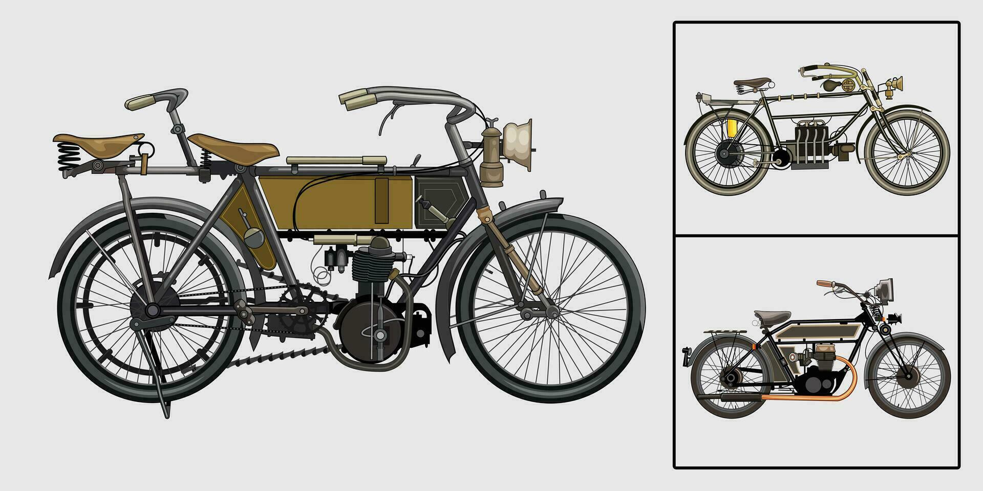 uppsättning årgång motorcykel vektor för bakgrund design.