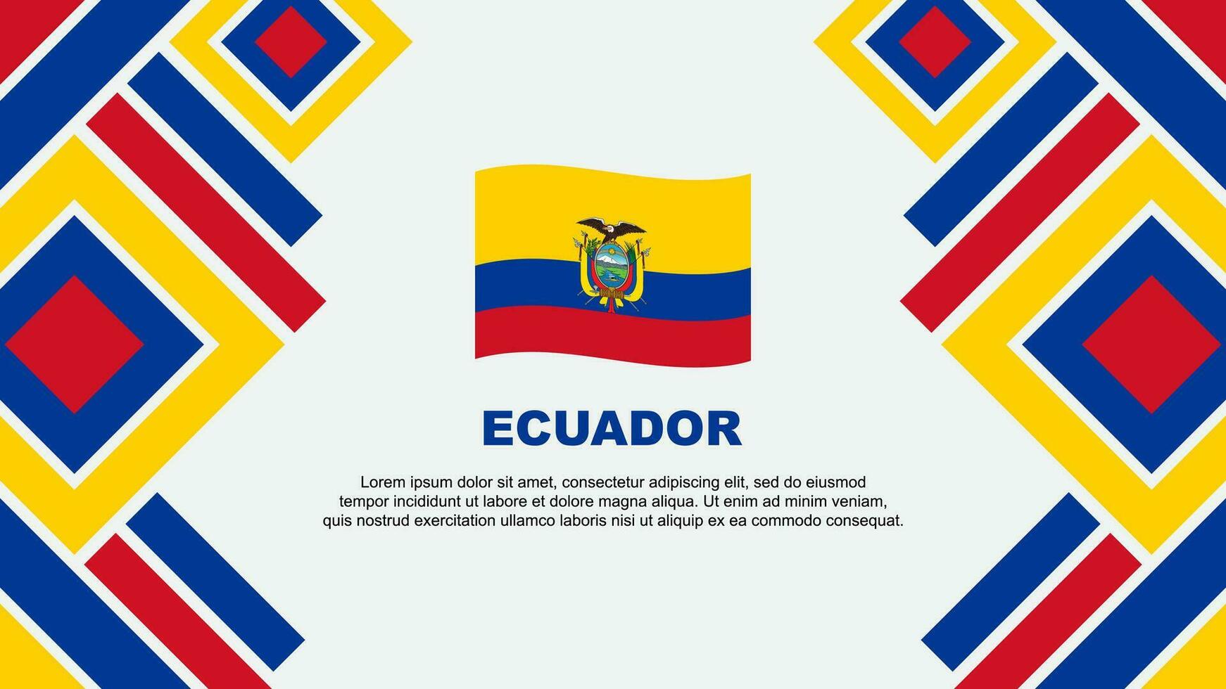 ecuador flagga abstrakt bakgrund design mall. ecuador oberoende dag baner tapet vektor illustration. ecuador