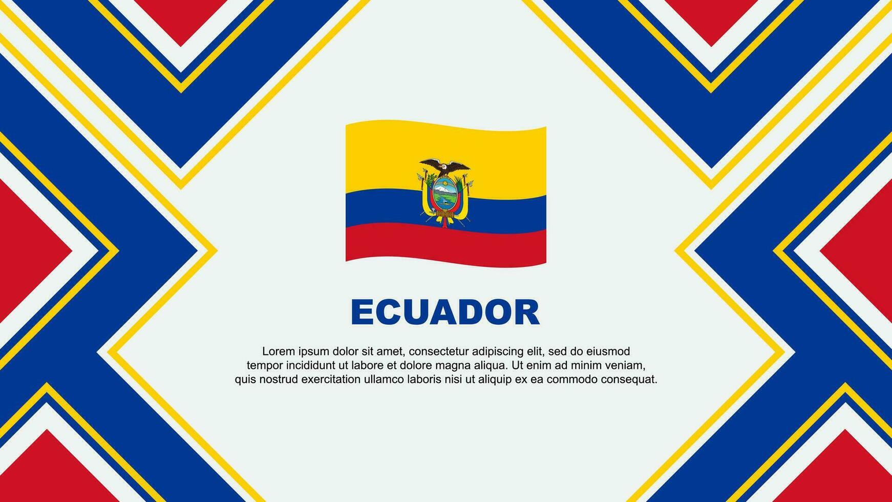 Ecuador Flagge abstrakt Hintergrund Design Vorlage. Ecuador Unabhängigkeit Tag Banner Hintergrund Vektor Illustration. Ecuador Vektor