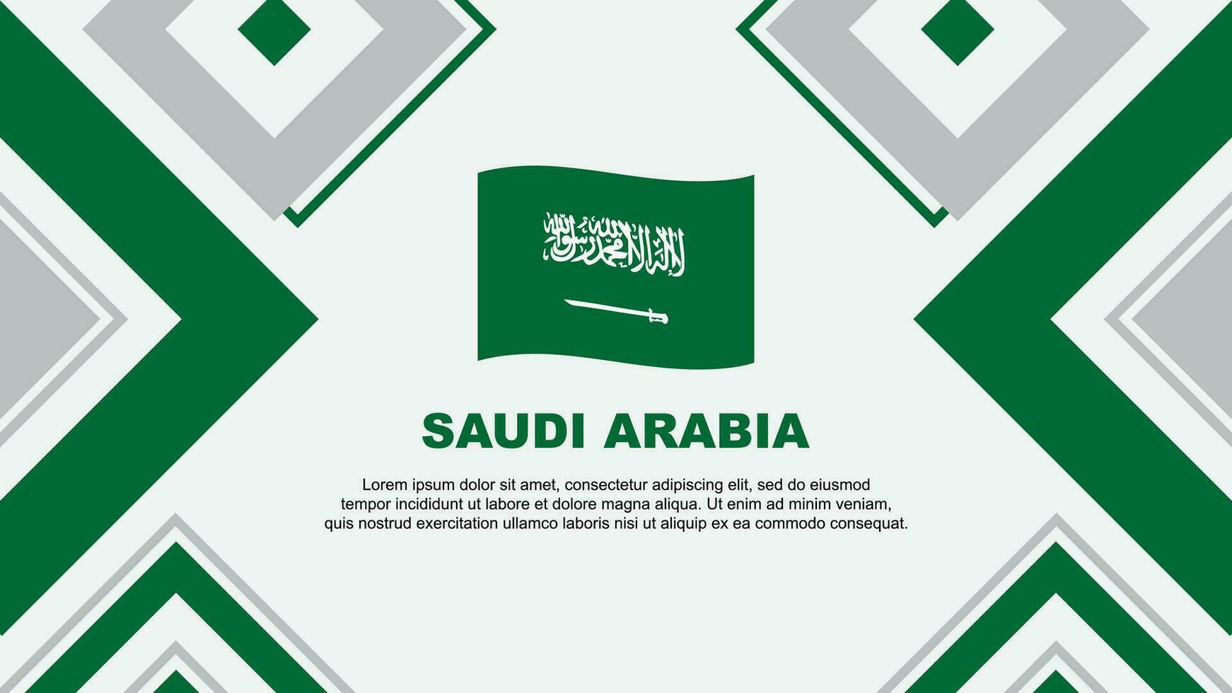 saudi arabien flagga abstrakt bakgrund design mall. saudi arabien oberoende dag baner tapet vektor illustration. saudi arabien oberoende dag