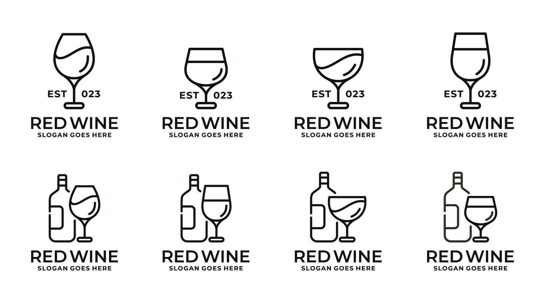 Wein Logo einstellen Design Vektor Illustration