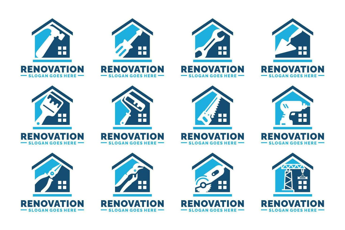 Zuhause Renovierung Logo einstellen Design Vektor Illustration