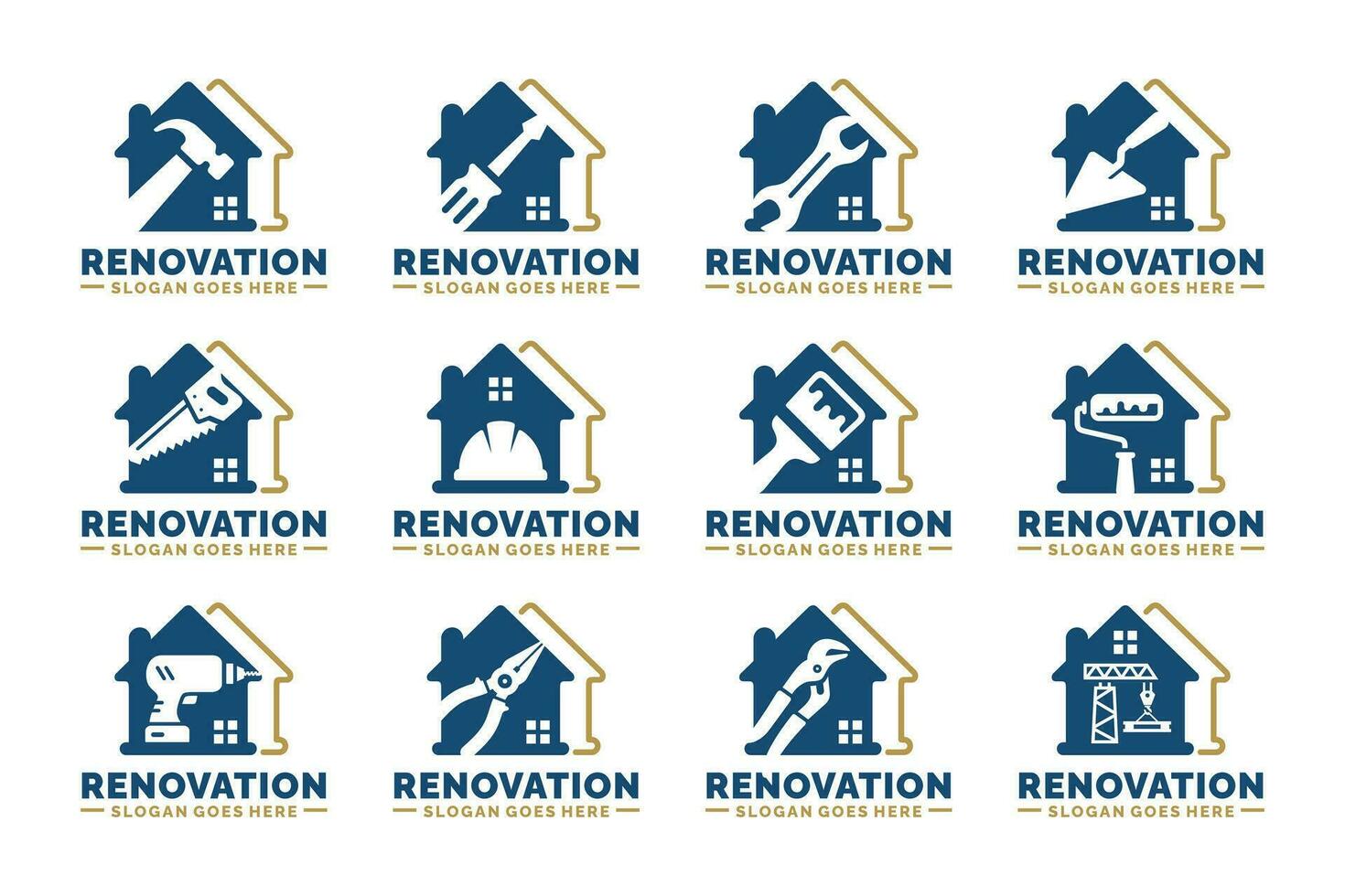 Zuhause Renovierung Logo einstellen Design Vektor Illustration