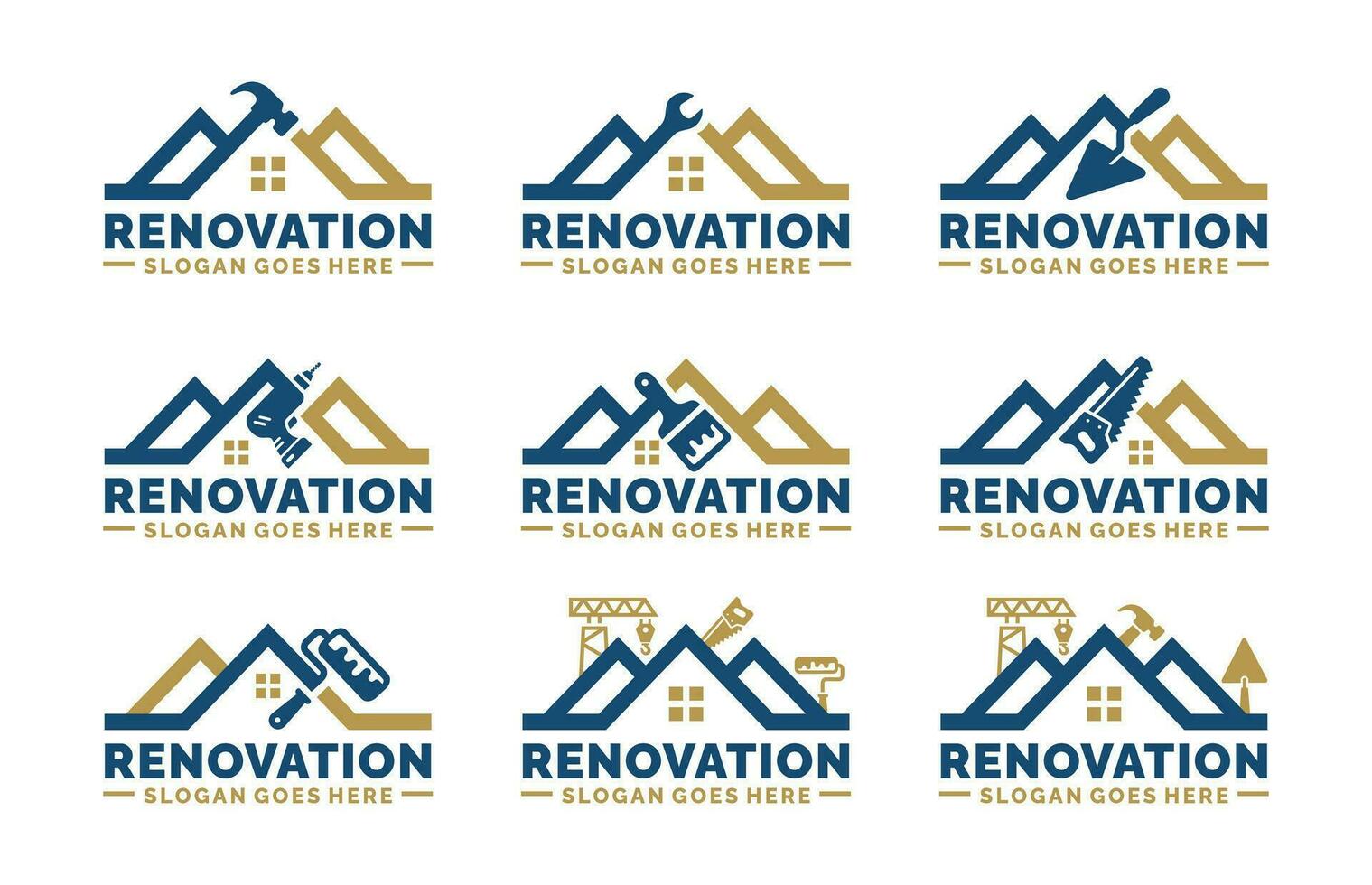 Zuhause Renovierung Logo einstellen Design Vektor Illustration