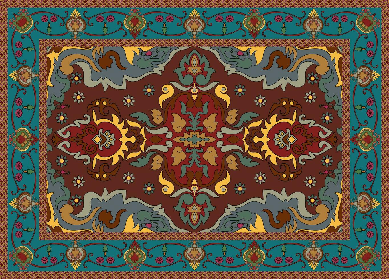 persisk matta dekorativ element arabicum dekorativ mattor skön mönster för mattor, tapis, yoga mattor. vektor