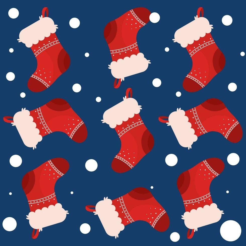 Weihnachten Socken Symbole Muster Hintergrund Vektor Illustration