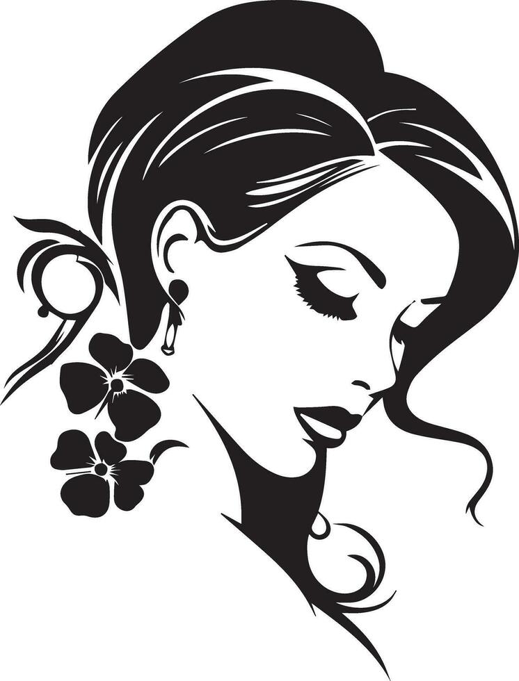 Frau Gesicht Vektor Silhouette Illustration 6