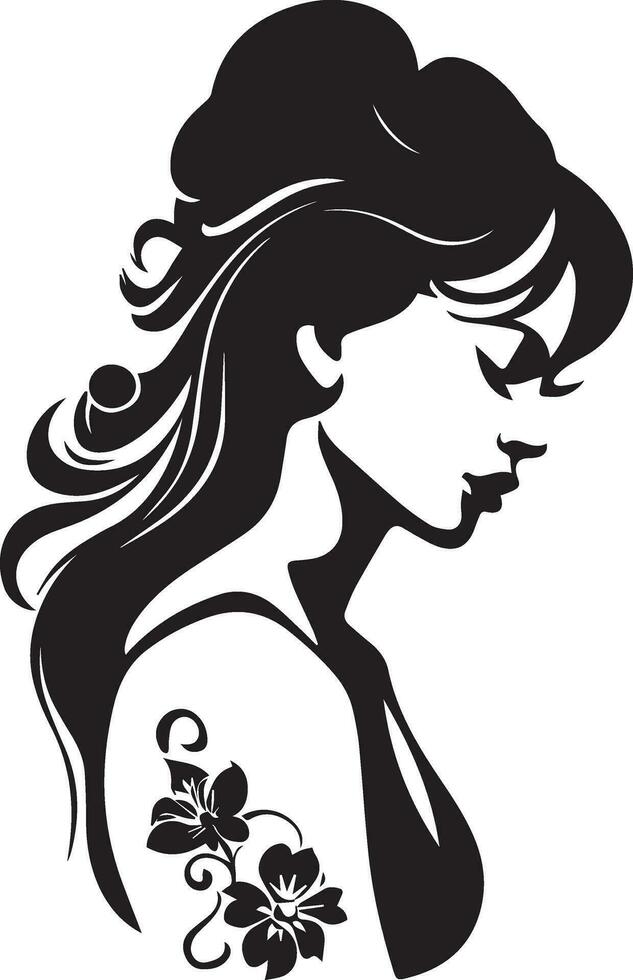 Frau Gesicht Vektor Silhouette Illustration 7