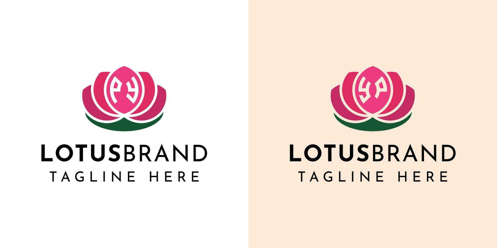 Brief py und du Lotus Logo Satz, geeignet zum Geschäft verbunden zu Lotus Blumen mit py oder du Initialen. vektor