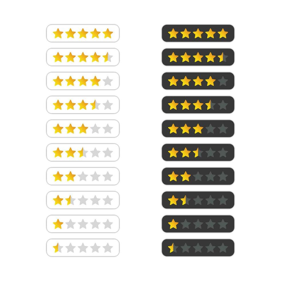 Star Bewertung System Design. hoch Qualität fünf Sterne Bewertung, Rangfolge Symbol. Vektor Illustration.