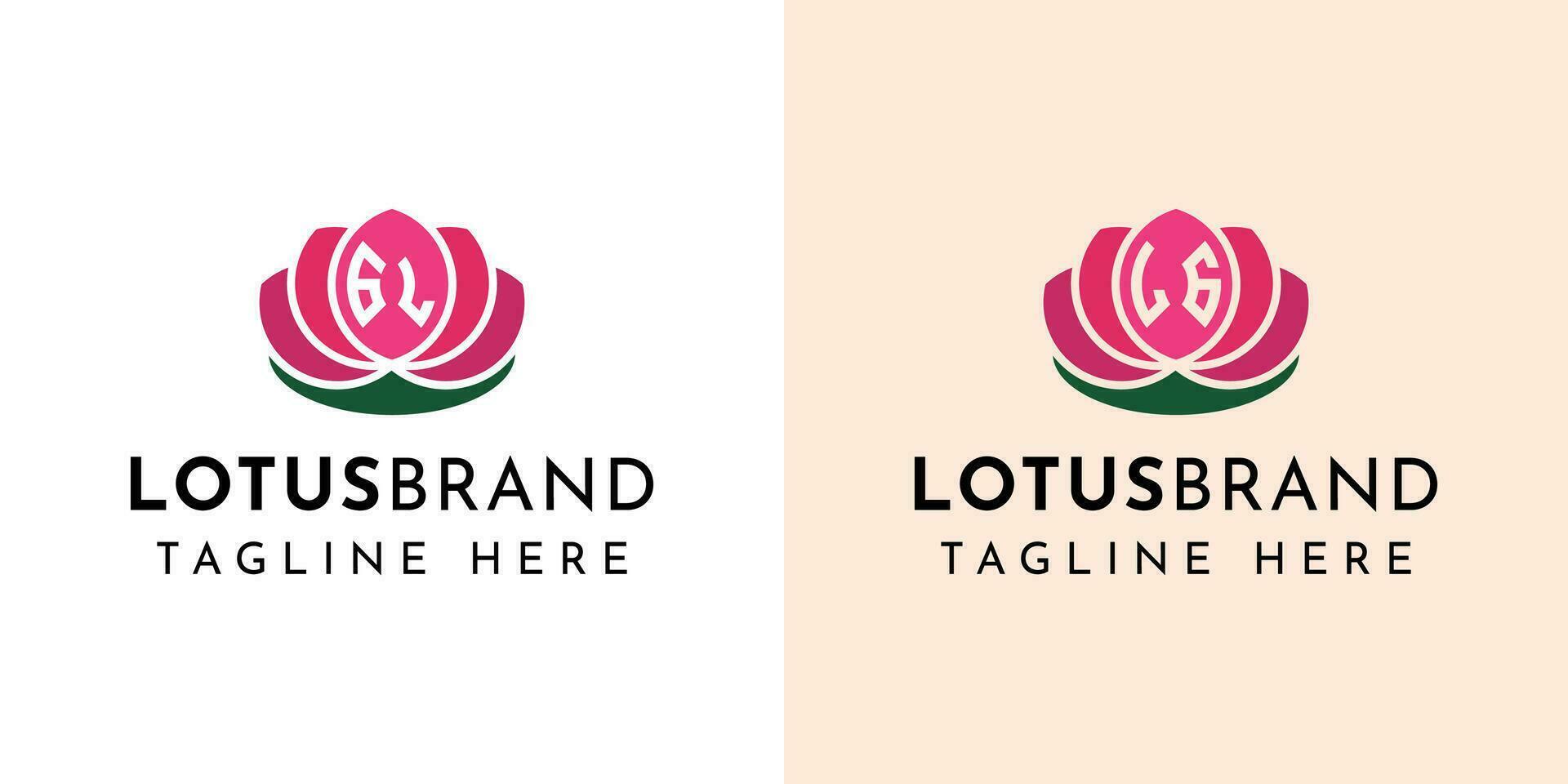 Brief gl und lg Lotus Logo Satz, geeignet zum Geschäft verbunden zu Lotus Blumen mit gl oder lg Initialen. vektor