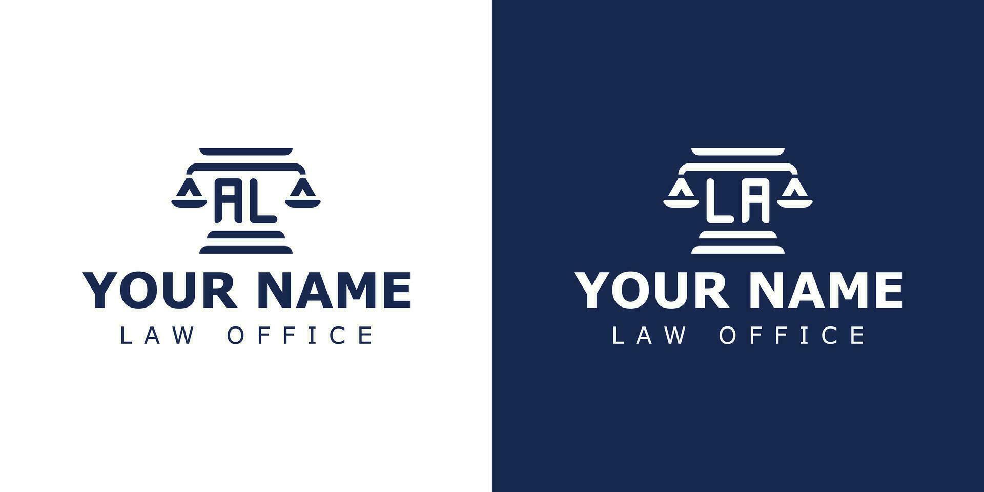 brev al och la Rättslig logotyp, lämplig för några företag relaterad till advokat, Rättslig, eller rättvisa med al eller la initialer. vektor