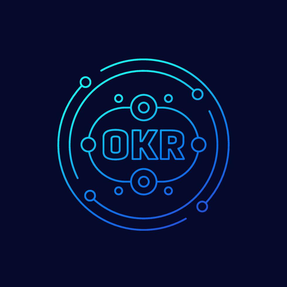 okr Symbol, Ziele und Schlüssel Ergebnisse, linear Design vektor