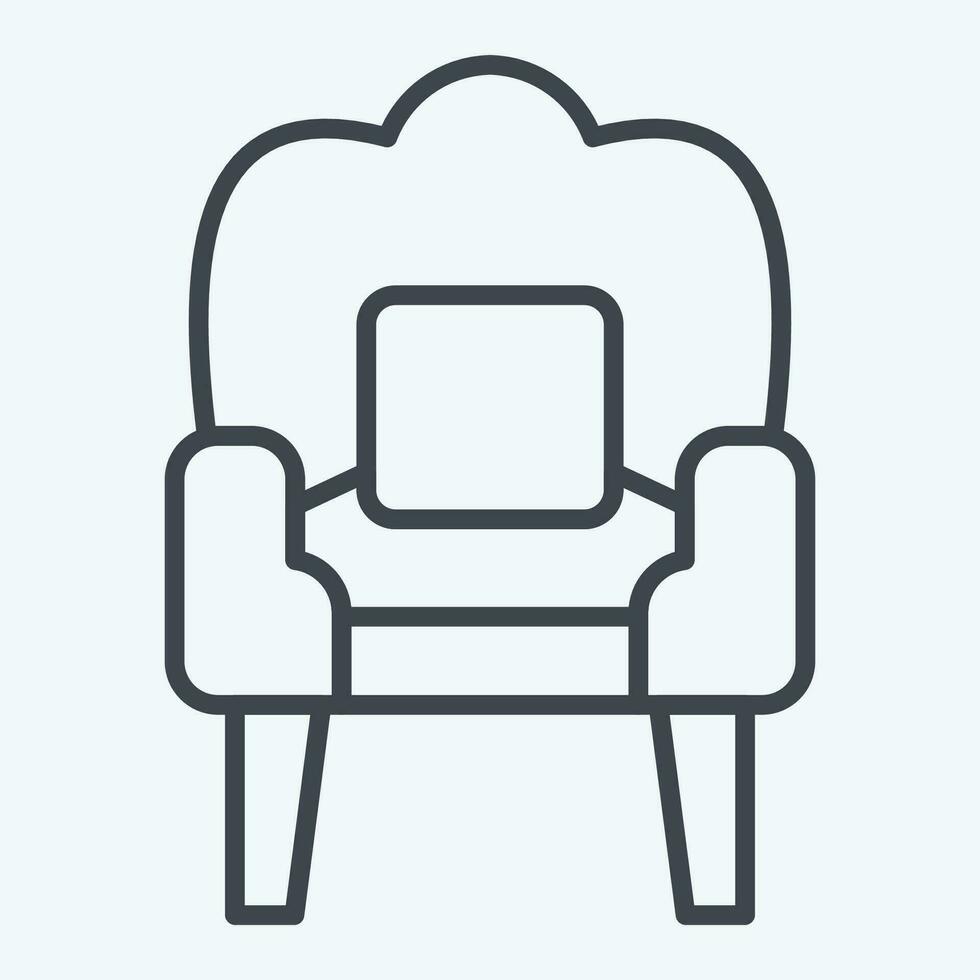 ikon soffa. relaterad till årgång dekoration symbol. linje stil. enkel design redigerbar. enkel illustration vektor