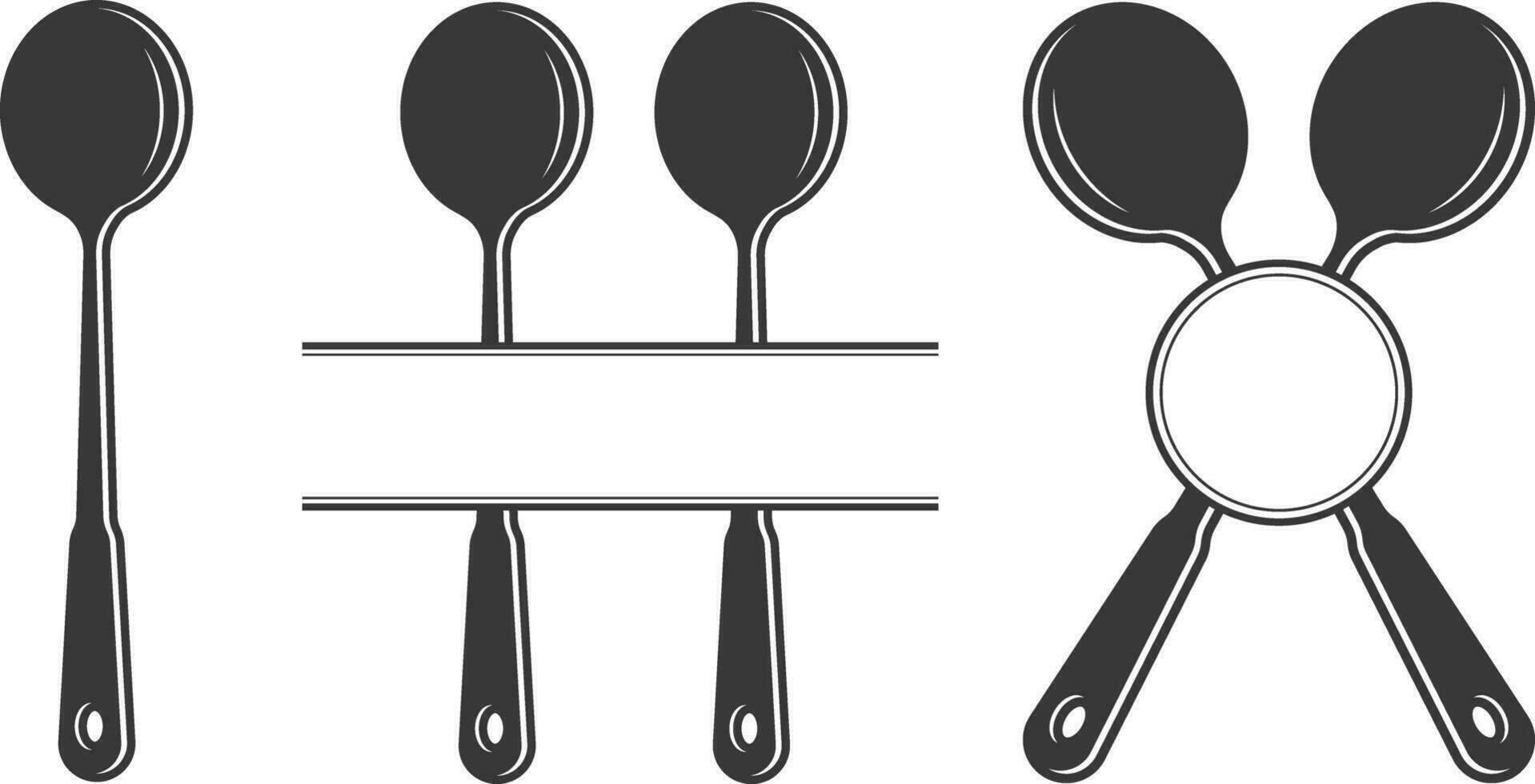 bestick monogram, bestick silhuett, gaffel vektor, restaurang Utrustning, klämma konst, gaffel sked och kniv monogram vektor