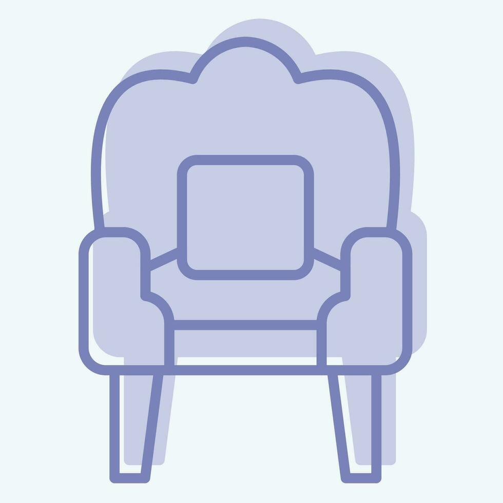 ikon soffa. relaterad till årgång dekoration symbol. två tona stil. enkel design redigerbar. enkel illustration vektor