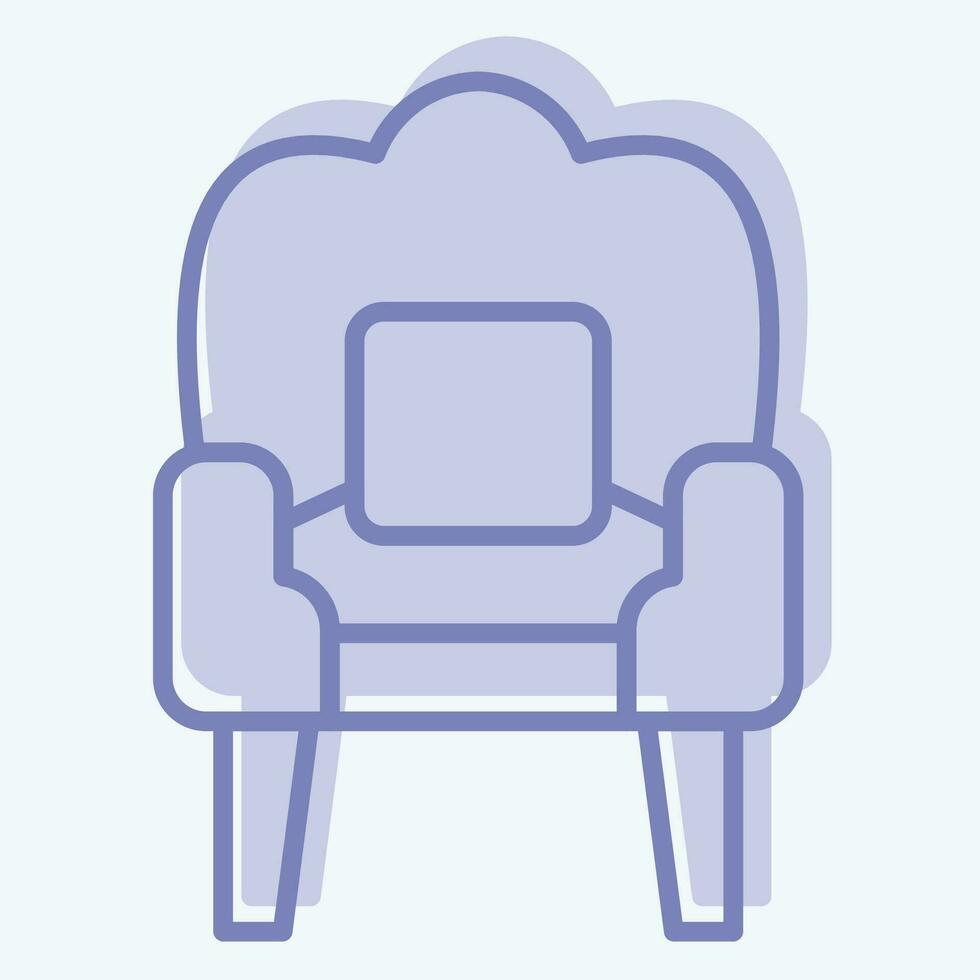 Symbol Sofa. verbunden zu Jahrgang Dekoration Symbol. zwei Ton Stil. einfach Design editierbar. einfach Illustration vektor