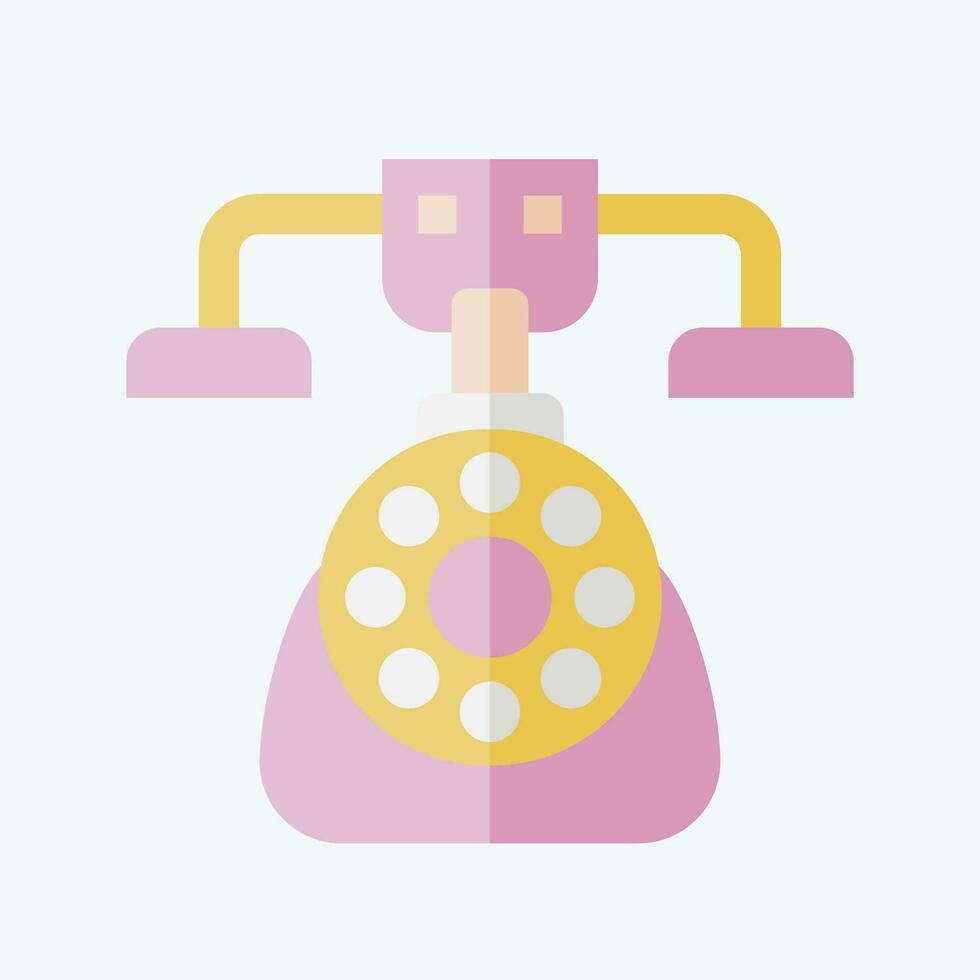 Symbol Telefon. verbunden zu Jahrgang Dekoration Symbol. eben Stil. einfach Design editierbar. einfach Illustration vektor