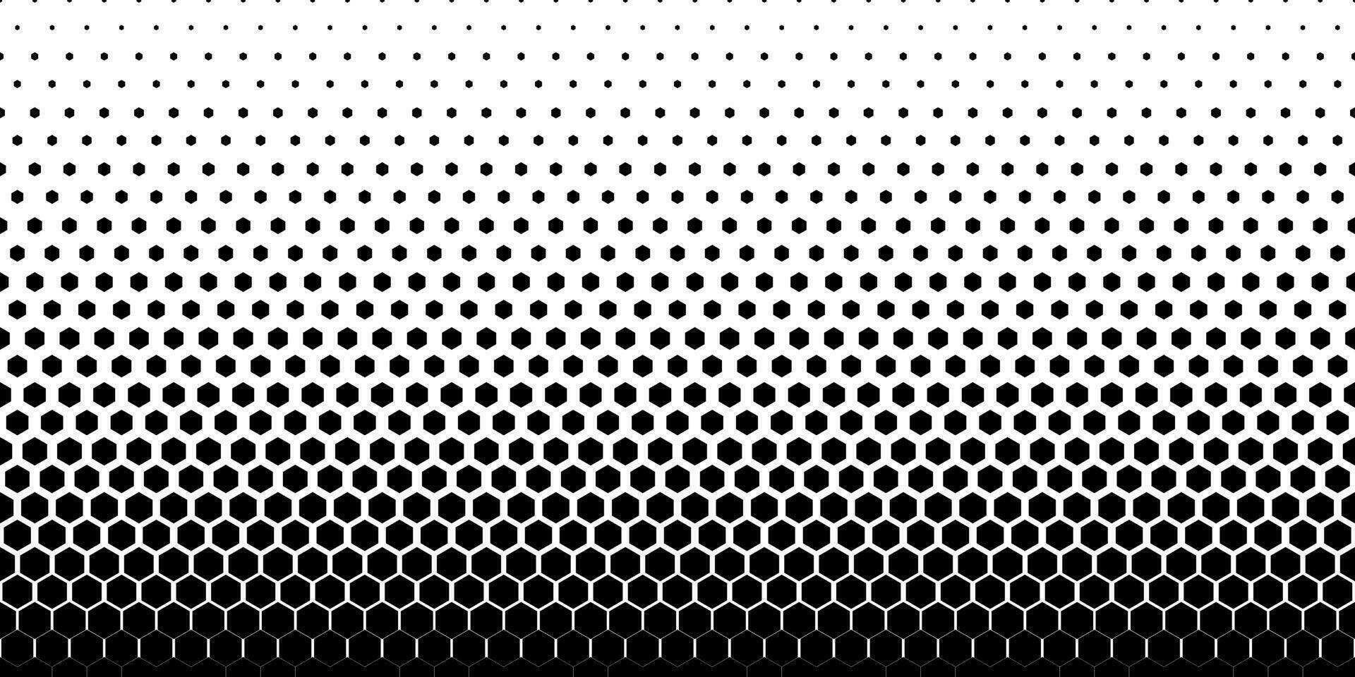 svart vit hexagonal halvton mönster vektor