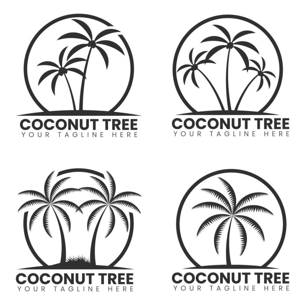 Kokosnuss Baum Logo, Baum Logo, Kokosnuss Baum Silhouette, Kokosnuss Pflanze Logo, Pflanze Monogramm, Baum Vektor, Silhouette, Palme Baum, Logo Design, Logos, branding vektor