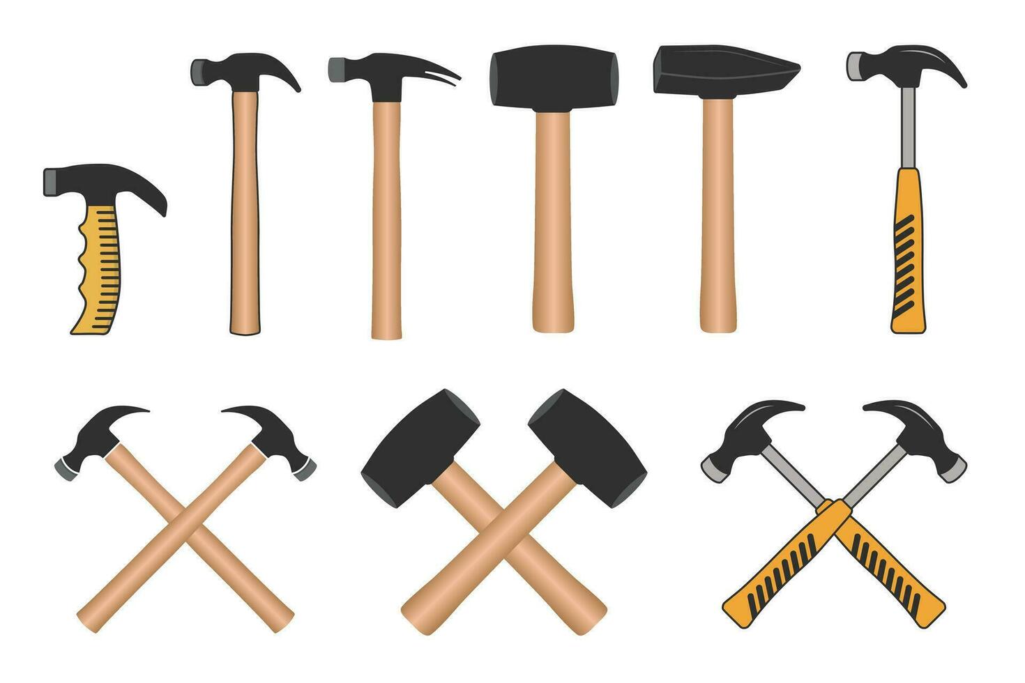 Hammer Clip Art Vektor bündeln, Hammer Vektor, Hammer Illustration bündeln, Zimmermann Vektor bündeln, Mechaniker Werkzeuge Clip Art bündeln, Mechaniker Werkzeuge