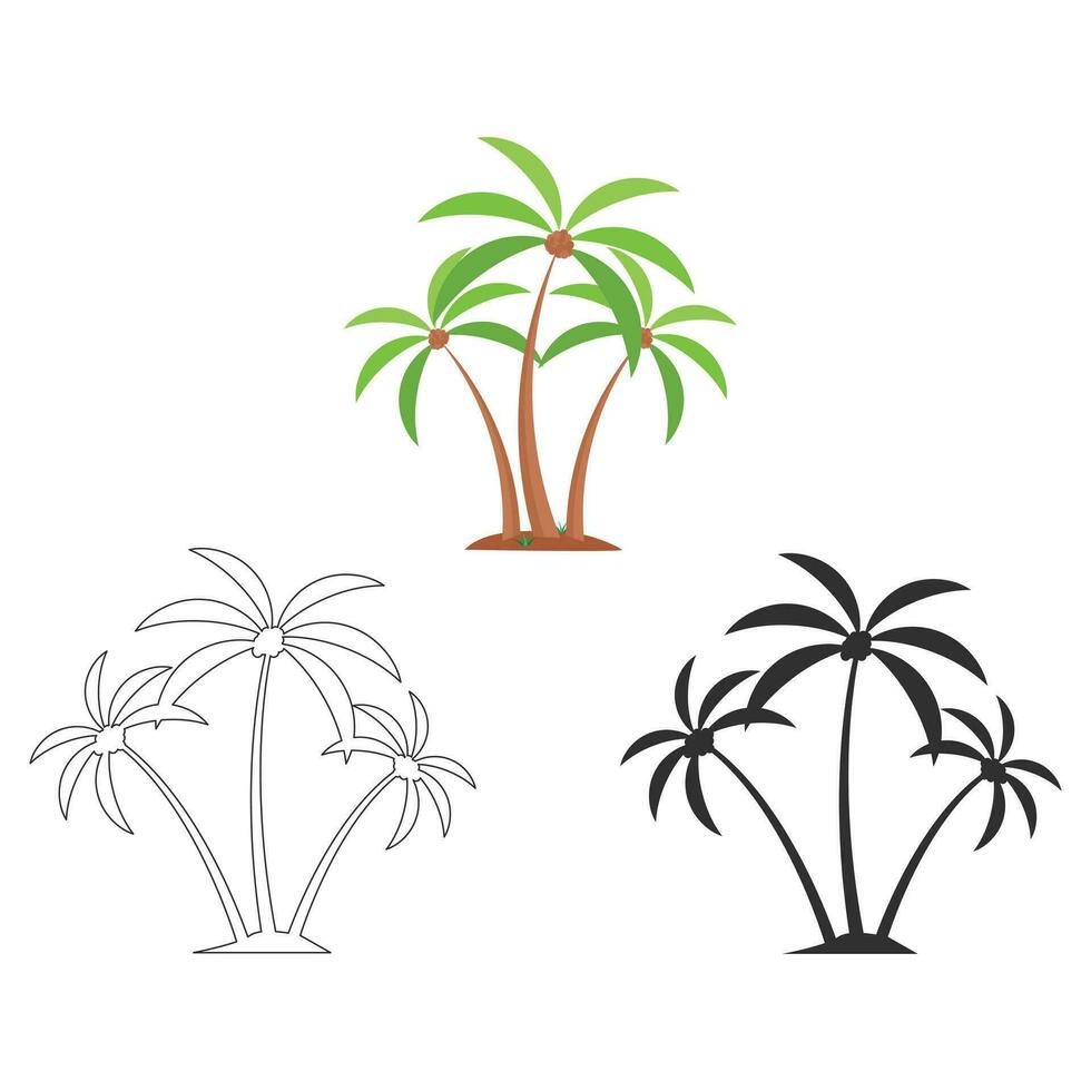 Kokosnuss Baum Vektor, Kokosnuss Baum Illustrationen, Kokosnuss Baum Clip Kunst, Kokosnuss Anlage, Pflanze Silhouette, Baum Vektor, Silhouette, Gliederung Vektor, Sommer, Sommer- Elemente, Palme Baum, Sommer- Urlaub vektor