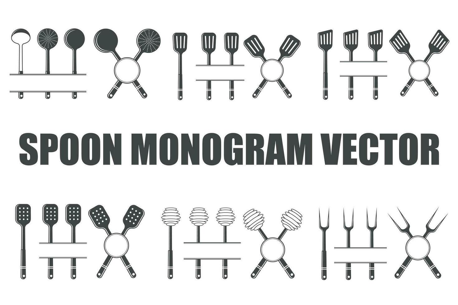 Messer Monogramm Vektor, Löffel Silhouette, Kuchen Allesschneider Vecotr, Messer Vektor, Restaurant Ausrüstung, Clip Kunst, Gabel Löffel und Messer Monogramm, Vektor, Illustration vektor