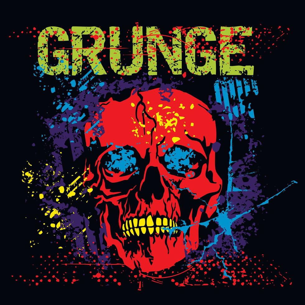 gotisches Zeichen mit Schädel, Grunge Vintage Design T-Shirts vektor