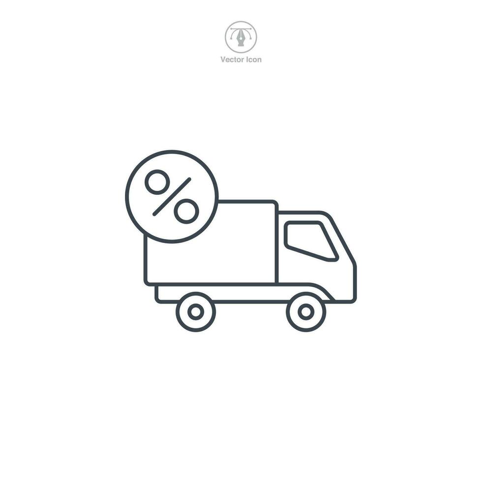 fri frakt. lastbil leverans ikon symbol vektor illustration isolerat på vit bakgrund