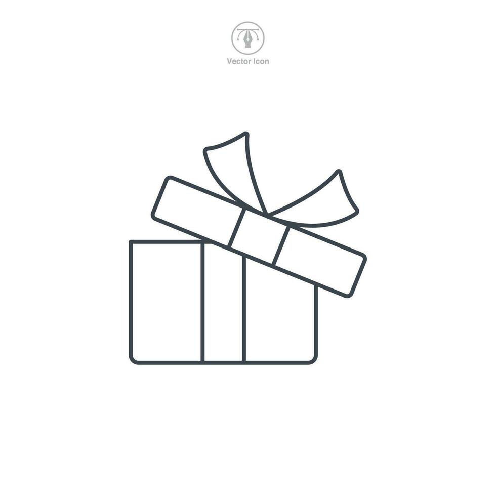 Geschenk Box Symbol Symbol Vektor Illustration isoliert auf Weiß Hintergrund