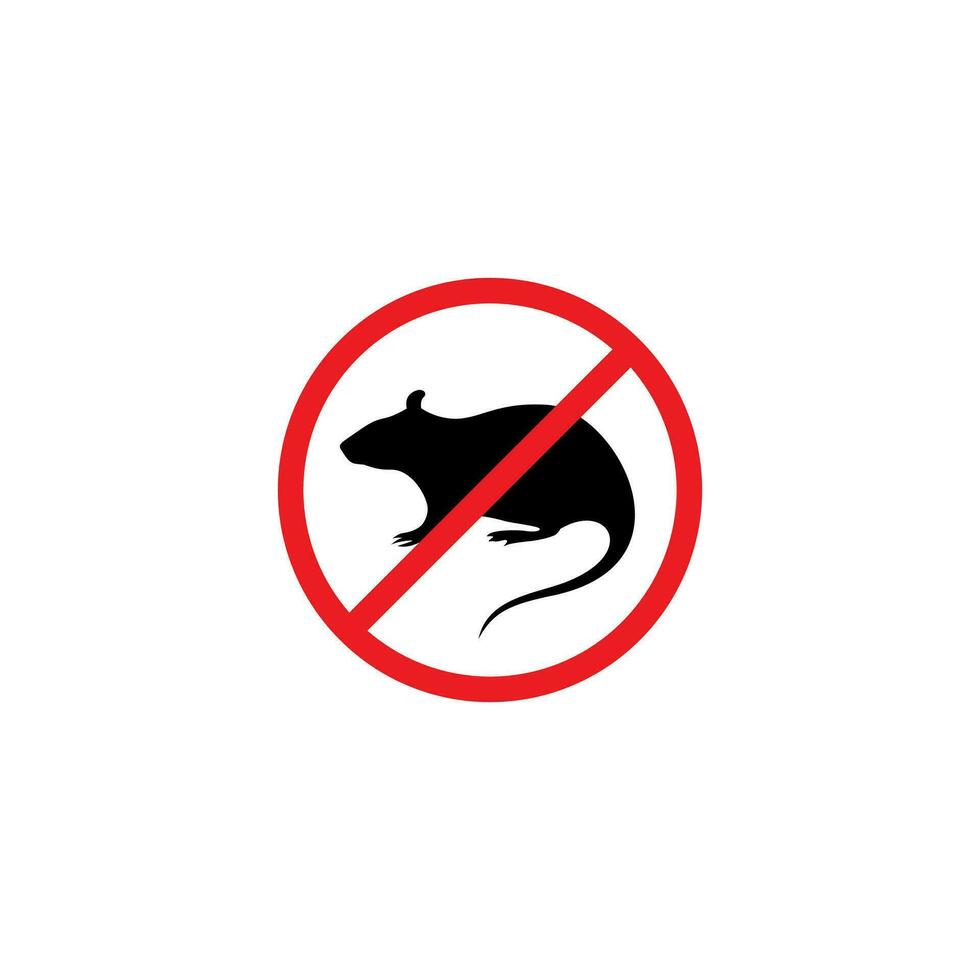Anti Ratte Zeichen Illustration Vektor, Nein Ratten Symbol Design vektor